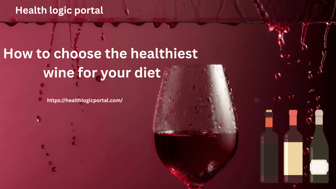 How to choose the healthiest wine – glass of red and white wine with grapes, highlighting organic, biodynamic, and low-sugar options rich in antioxidants for a balanced diet.